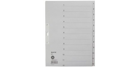 <span>Trennblätter aus Naturpapier, nummeriert, Format A4</span>