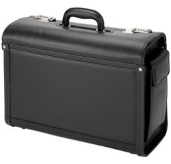 Valise pour pilotes 'Genova', similicuir, noir