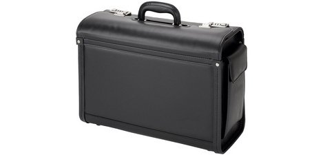 Valise pour pilotes 'Genova', similicuir, noir