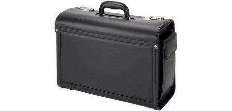 Valise pour pilotes 'Genova', similicuir, noir