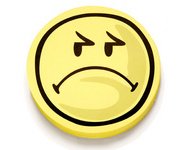 Symboles d'évaluation Smilies, négatif, rond