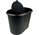 Corbeille à papier 'the double', oval, PE, noir/bleu