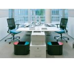 Corbeille à papier 'the triple', oval, PE, noir/rouge/