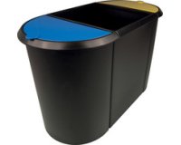 Corbeille à papier 'the triple', oval, PE, noir/rouge/