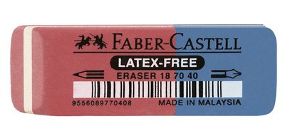 FABER-CASTELL Gomme combinée en caoutchouc 7070-40, rouge /