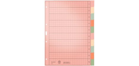 Natural white paper dividers, A4, 10 tabs