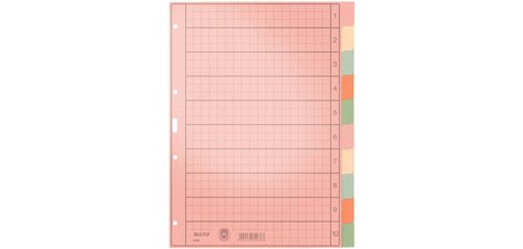 Intercalaires en papier naturel, blanc, A4, 10 touches