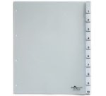 Intercalaires en plastique, A4, 20 touches, transp.