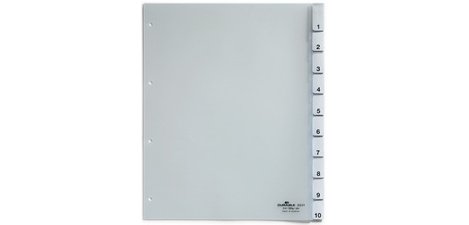 Intercalaires en plastique, A4, 20 touches, transp.