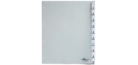 Intercalaires en plastique, A4, 20 touches, transp.