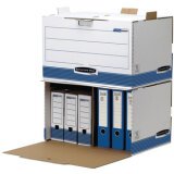 Caisse d'archives Bankers Box, blanc/bleu