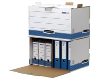 Caisse d'archives Bankers Box, blanc/bleu
