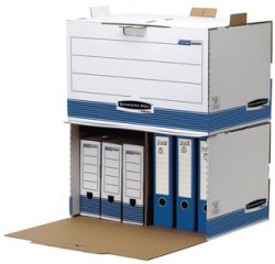 Caisse d'archives Bankers Box, blanc/bleu