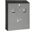 Cendrier mural compact, 3,1 litres, en tôle d'acier