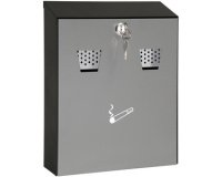 Cendrier mural compact, 3,1 litres, en tôle d'acier