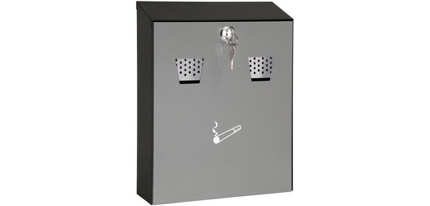 Cendrier mural compact, 3,1 litres, en tôle d'acier