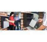 Cendrier mural avec toit de protection, en tôle d'acier