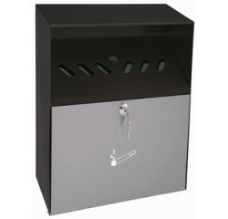 Cendrier mural avec toit de protection, en tôle d'acier