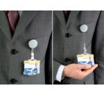 Porte-badge chromé, argent-métallique