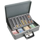 Coffret-caisse à monnaie Maxi, en tôle d'acier, gris