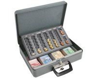 Coffret-caisse à monnaie Maxi, gris, en tôle d'acier