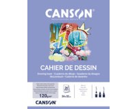 Cahier à dessin, uni, 125 g/m2, 240 x 320 mm,