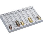 Monnayeur monobloc avec 8 rangées amovibles, gris