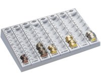 Monnayeur monobloc avec 8 rangées amovibles, gris
