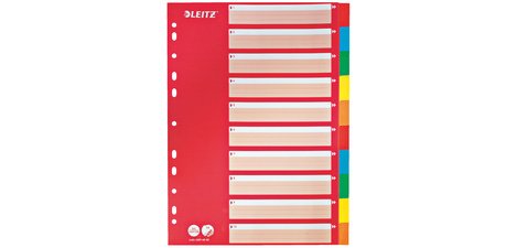 Intercalaires en carton, blanc, A4, 10 touches,
