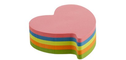 Bloc-note 'Coeur', 250 feuilles, 5 couleurs