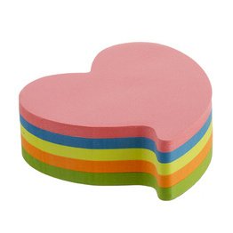Notitieblok 'Hart' 250 vellen 5 kleuren
