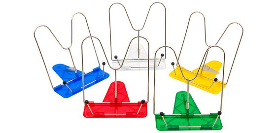 Leesstandaard met plastic ondersteuning, standaard