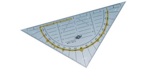 Equerre géométrique standard, hypoténuse 160 mm