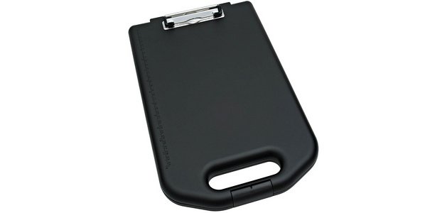 Porte-bloc, avec compartiment de rangement, noir