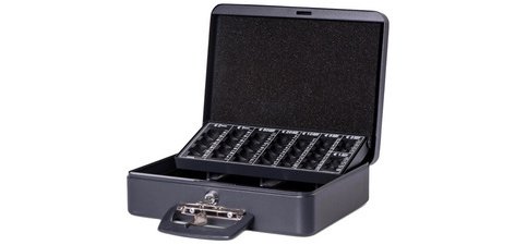 Caisse à monnaie avec trieur de pièces, noir