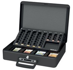Caisse à monnaie avec trieur de pièces, noir