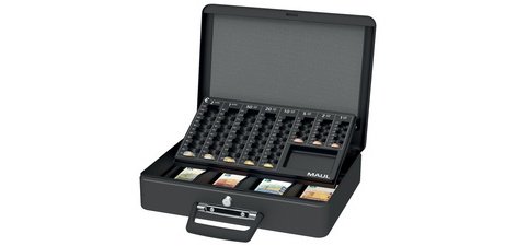 Caisse à monnaie avec trieur de pièces, noir