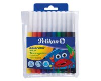 Pelikan feutre Colorella Star triangulaire, étui de 10 pièces en couleurs assorties