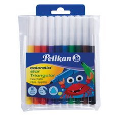 Pelikan feutre Colorella Star triangulaire, étui de 10 pièces en couleurs assorties