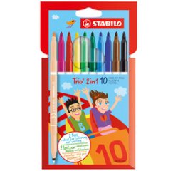 Fine-tipped felt pen Trio 2-in-1 for kids, case