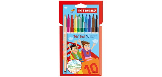 Filzstift/Feinstift Trio 2in1 Kinder, Etui