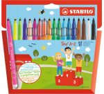 STABILO Trio A-Z feutre, étui de 18 pièces en couleurs assorties