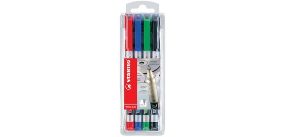 Marqueur permanent Write-4-all, S, étui en plastique de 4