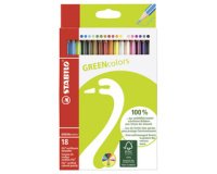 Crayon de couleur GREENcolors, étui carton de 18