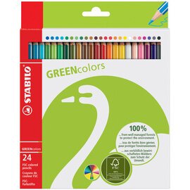 Crayon de couleur GREENcolors, étui carton de 24