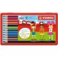 Kleurpotlood, zeskantig, metalen etui met 12 stuks