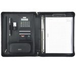 serviette classeur 'BOSA', A4, cuir nappa, noir