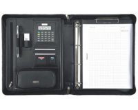 serviette classeur 'BOSA', A4, cuir nappa, noir