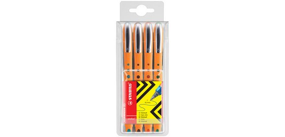 Roller balpen worker fijn, etui van 4