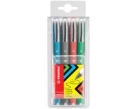 Roller balpen werker kleurrijk, set van 4